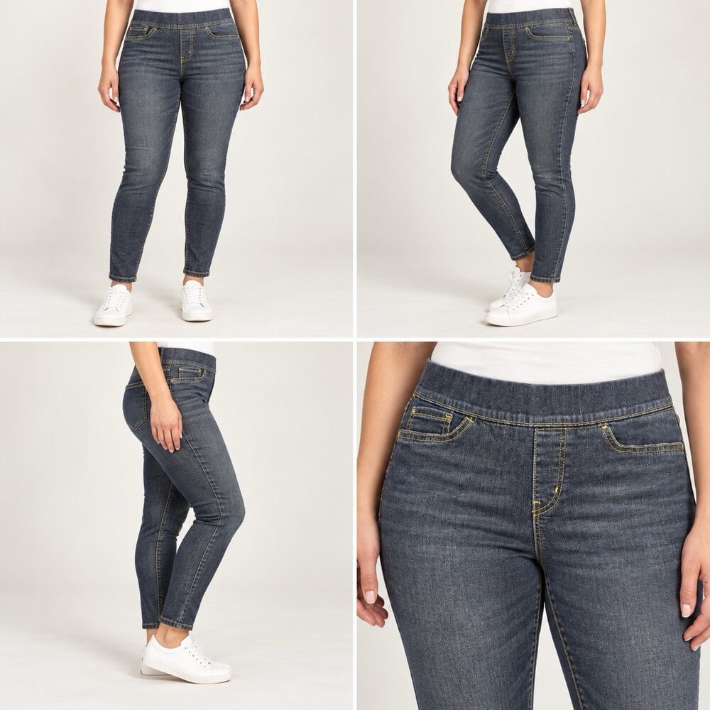 Signature Levi Strauss Jeans Womens 12 Short Blue Totally Shaping Pull On Skinny